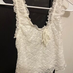 Elegant White Lace Tank Top New never worn before